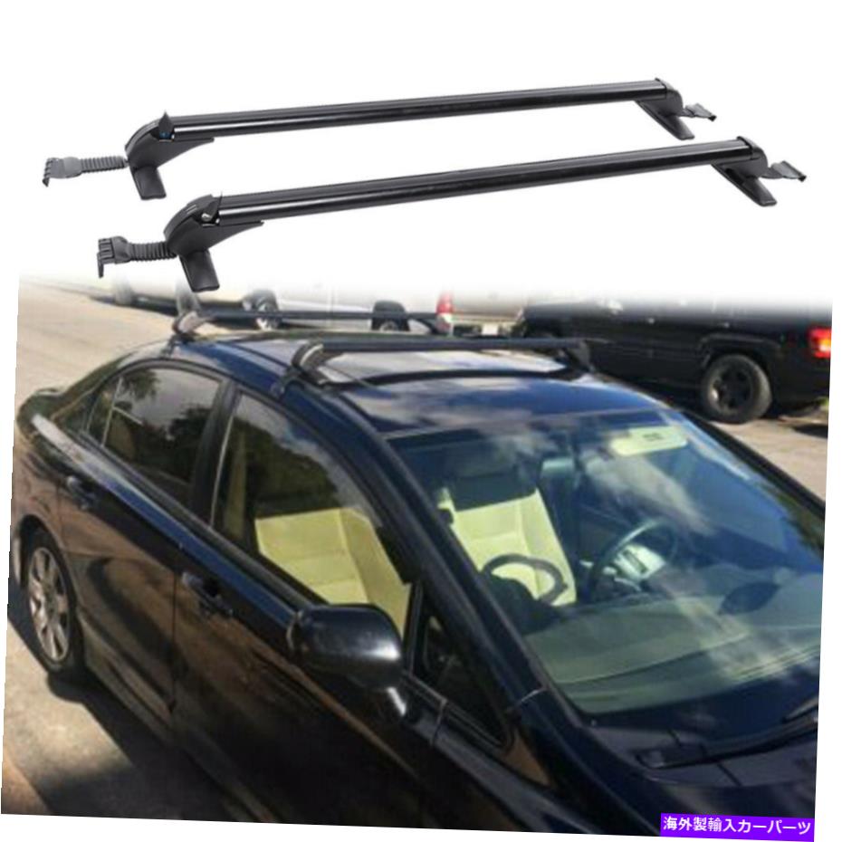ルーフキャリア ペアカートップルーフラッククロスバー荷物キャリア貨物はホンダシビック用ロック可能 Pair Car Top Roof Rack Cross Bar Luggage Carrier Cargo Lockable for HONDA Civic
