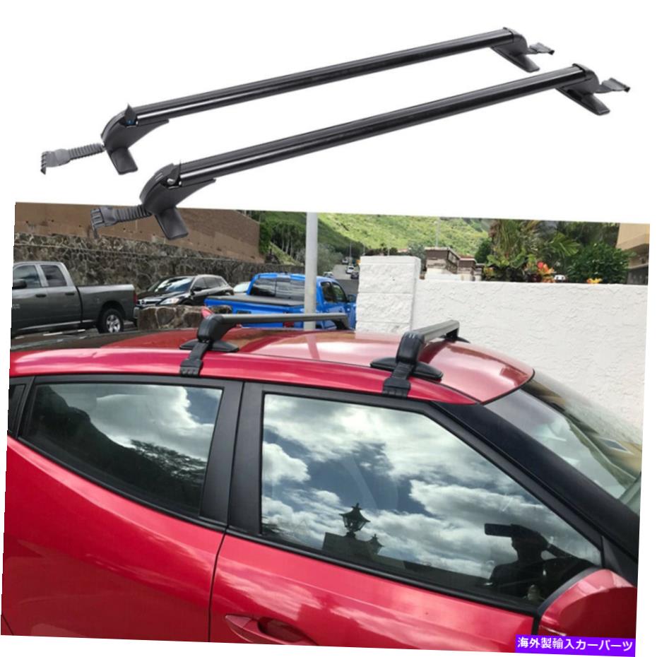 ルーフキャリア 2012-2022 Hyundai Veloster Roof Rack Cross Bar Black Luggage Cargoキャリア For 2012-2022 Hyundai Veloster Roof Rack Cross Bar Black Luggage Cargo Carrier