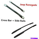 ルーフキャリア 15-18用ジープ反逆者ブラックルーフラックサイドレール+クロスバー4PCS OEスタイルセット For 15-18 Jeep Renegade Black Roof Rack Side Rails+Cross Bar 4PCS OE Style Set