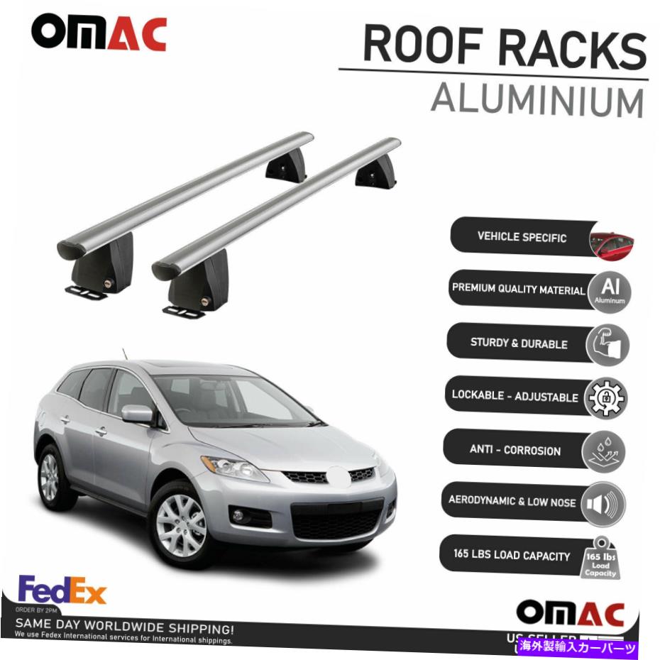 ルーフキャリア マツダCX-7 2007-2012のシルバー固定点クロスバールーフラックキャリアレール Silver Fixed Point Cross Bar Roof Rack Carrier Rail For Mazda CX-7 2007-2012