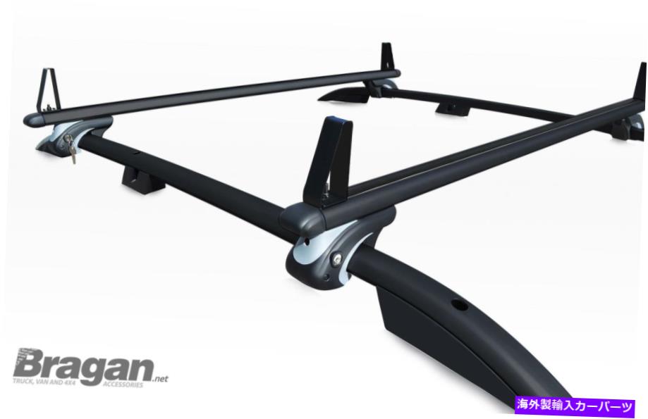 ルーフキャリア ルーフクロスバー +ロードストップ + Tピースシトロエンジャンプ2007-2016ブラック Roof Cross Bars + Load Stops + T Pieces To Fit Citroen Jumpy 2007 - 2016 BLACK