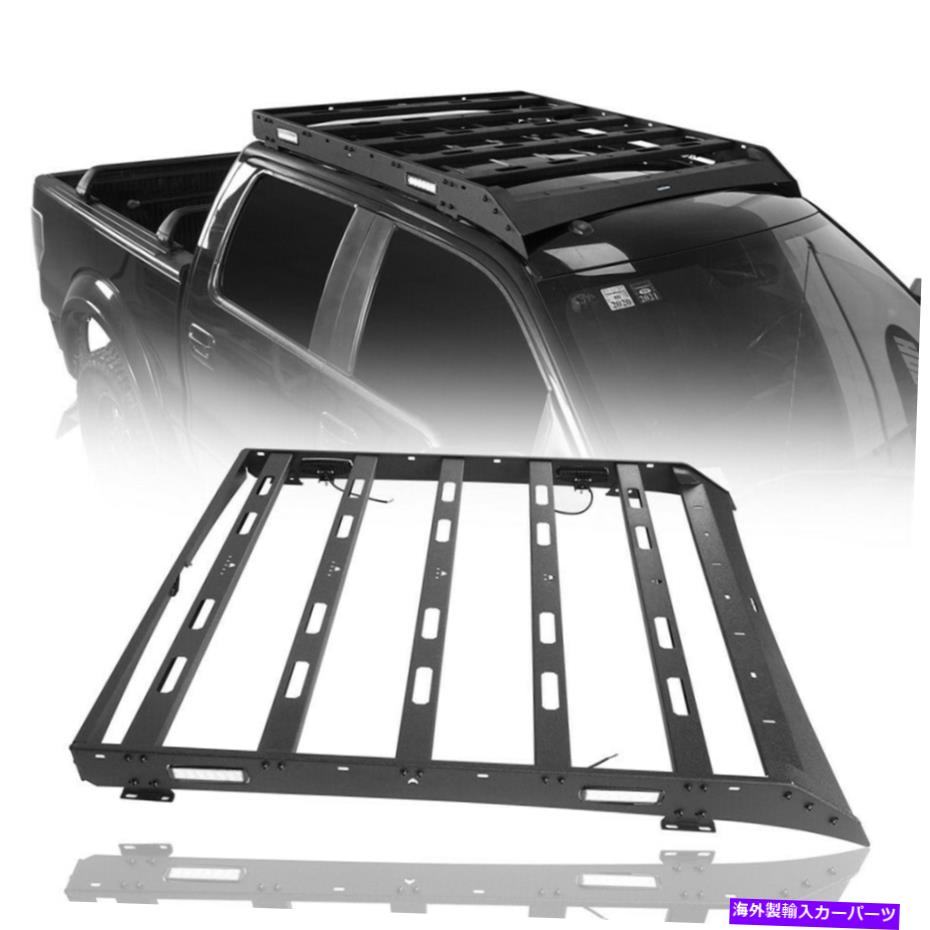 ルーフキャリア ルーフラック荷物キャリア付きLEDライトフィット09-14 Ford Raptor＆F150 SuperCrew Roof Rack Luggage Carrier w/ LED Light fit 09-14 Ford Raptor & F150 SuperCrew