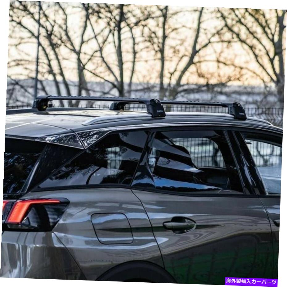 ルーフキャリア タートルブラックエア2ルーフレールラックプジョー3008 SUV 2017-2022用クロスバー Turtle Black Air 2 Roof Rail Racks Cross Bar for Peugeot 3008 SUV 2017-2022