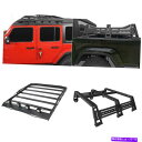 ルーフキャリア ブラックスチールベッドカーゴラック +ハーフルーフラックコンボフィットジープグラディエーターJT 20-22 Black Steel Bed C...