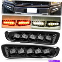 フォグライト 17-19フォードF-150 F150ラプタークリアLED DRL w/ターンシグナルフォグライトベゼル For 17-19 Ford F-150 F150 Raptor Clear LED DRL w/ Turn Signal Fog Light Bezels