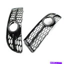 フォグライト グロスブラックハニカムアウトフォグライトグリルグリルアウディA4 B7 S-ラインS4 05-08 Gloss Black Honeycomb Out Fog Light Grill Grille for Audi A4 B7 S-Line S4 05-08(2)