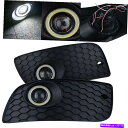 フォグライト フロントフォグエンジェルLEDライトランプバンパーグリルカバーVWゴルフジェッタMK5 2006-09 Front Fog Angel Led Light Lamp Bumper Grille Cover For VW Golf Jetta MK5 2006-09(2)