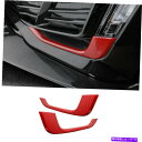 フォグライト キャデラックCT5 2020-2021 GLフロントフォグライトランプストリップトリムレッドカーボンファイバー For Cadillac CT5 ...
