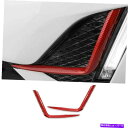 フォグライト DXレッドカーボンファイバーフロントフォグランプライトストリップキャデラックCT5 2020-2022のためのトリム DX Red Carbon ...