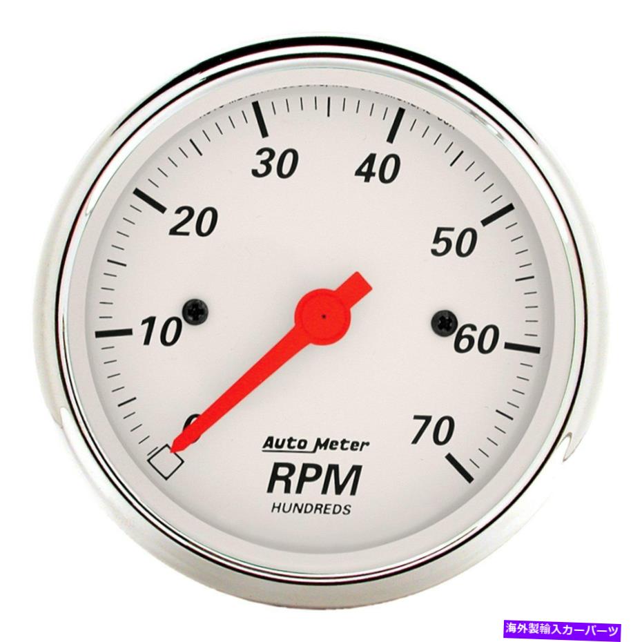 タコメーター オートメーター北極ホワイトシリーズ3-1/8 "インダッシュタコメーターゲージ、0-7,000 rpm Auto Meter Arctic White Series 3-1/8" In-Dash Tachometer Gauge, 0-7,000 RPM