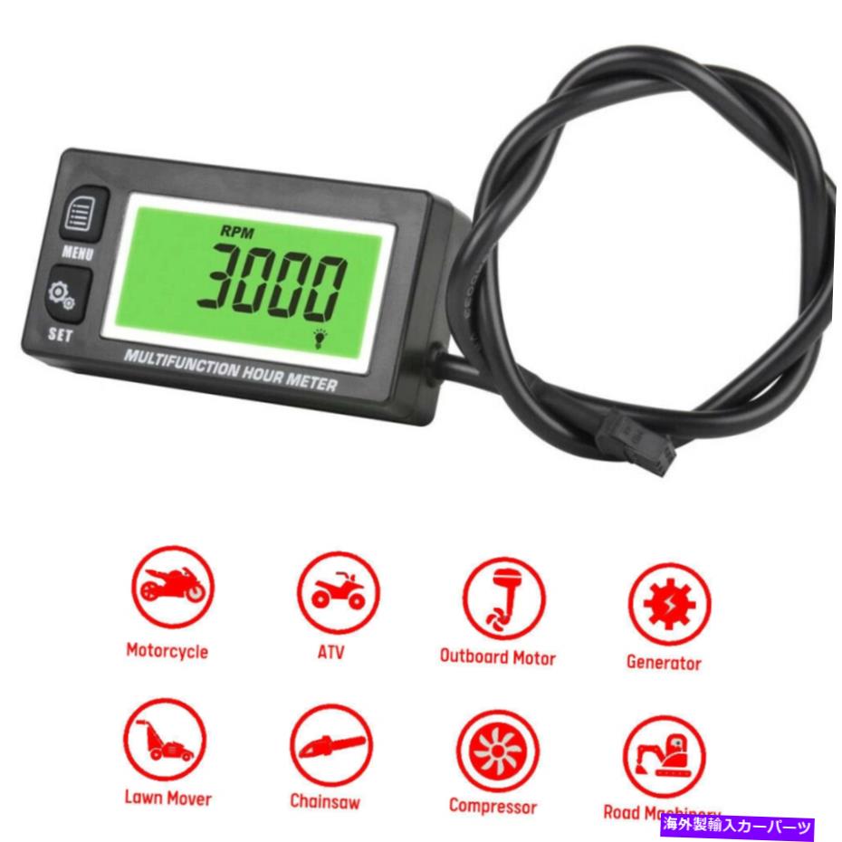 ᡼ ǥRPM֥᡼ǥ奢ǥץ쥤᡼ŰץȥХ2/4ȥ Digital RPM Hour Meter Dual Display Tachometer Voltmeter Motorcycle 2/4 Stroke