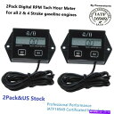 タコメーター 2パックTach LCDデジタルアワーメーターマリンスパーク芝刈り機エンジンモーター用タコメーター 2Pack Tach LCD Digital Hour Meter Tachometer for Marine Spark Mower Engine Motor