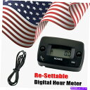 タコメーター リセット可能なデジタル時間メーターゲージフィットガスエンジンモーターボートATVスノーモービル Resettable Digital Hour Meter Gauge Fit Gas Engine Motor Boat ATV Snowmobile