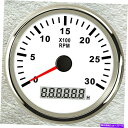 タコメーター 85mmホワイトタコメーター3000rpm車の海洋ガスディゾルエンジンパルス信号9-32V 85MM White Tachometer 3000R...