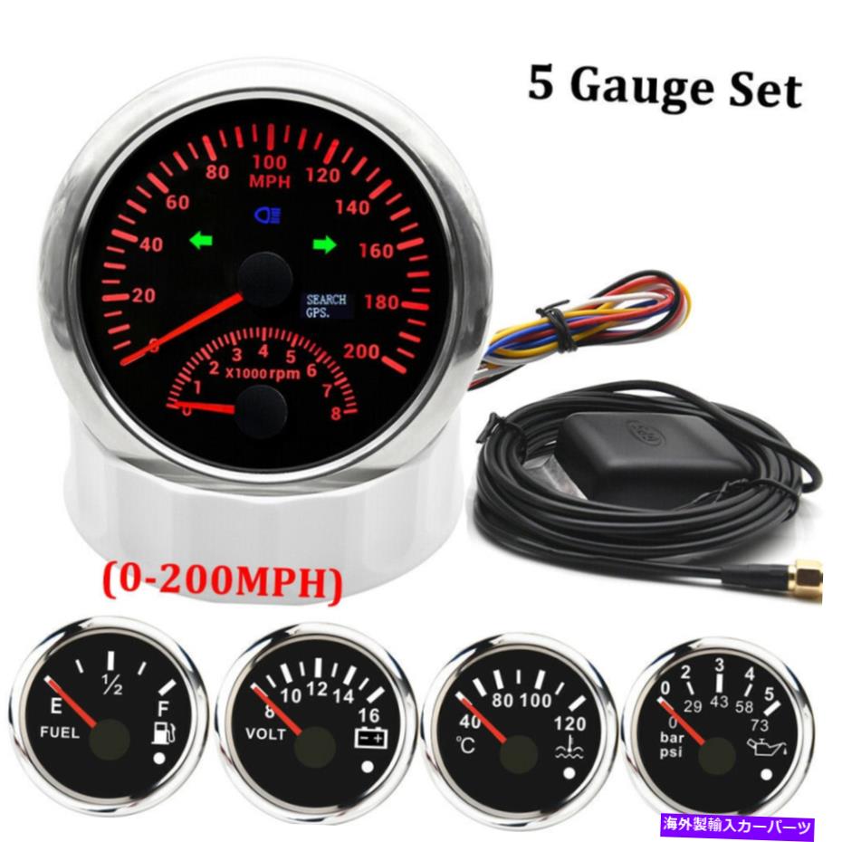 ᡼ 85mm gps®ٷ0-200mph w/52mmǳ٥ܥå 85mm GPS Speedometer 0-200MPH w/Tacho 52mm Fuel Temp Volt Oil Pressure Gauge Set