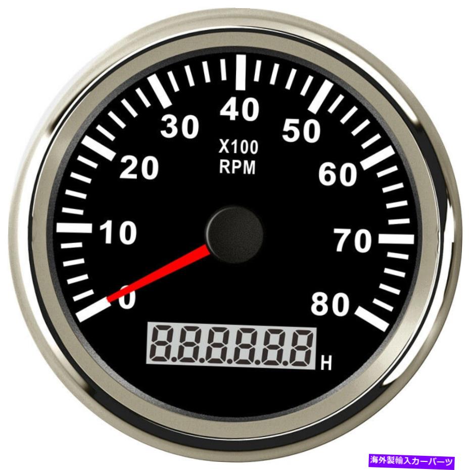 タコメーター 1時間メーター付き85mmタコメーター8000rpm車両ボートUSAストック用防水ブラック 85mm Tachometer With Hour Meter 8000RPM Waterproof Black For Car Boat USA STOCK