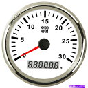 タコメーター ディーゼルガソリンエンジンのための時間メーター3000rpmの85mmタコメーターホワイト12V/24V 85mm Tachometer with...
