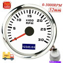 タコメーター 52mmマリンタコメーターゲージLCDタチョデジタルアワーメーター0-3000 rpm防水 52mm Marine Tachometer Gauge LCD Tacho Digital Hour Meter 0-3000 RPM Waterproof(2)