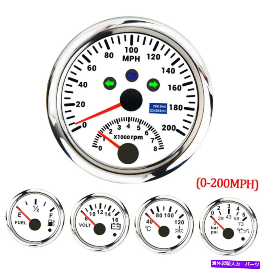 ᡼ 585mm GPSԡɥ᡼0-200mph w/+ 52mmǳ٥ܥ 5 Gauges 85mm GPS Speedometer 0-200MPH w/Tacho+ 52mm Fuel Temp Volt Oil Pressure