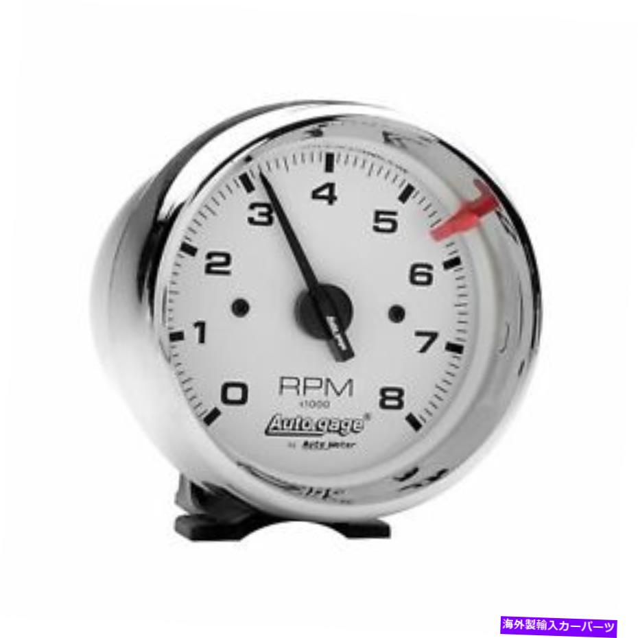 タコメーター 自動車3-3/4 "台座タコメーター0-8,000 rpmホワイトクロム自動ゲージ2304 AutoMeter 3-3/4" Pedestal Tachometer 0-8,000 RPM White Chrome Auto Gage 2304