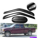 バグシールド フィット97-03フォードF150 F250拡張キャブウィンドウバイザーダークスモークガードレインシェード Fits 97-03 Ford F15...