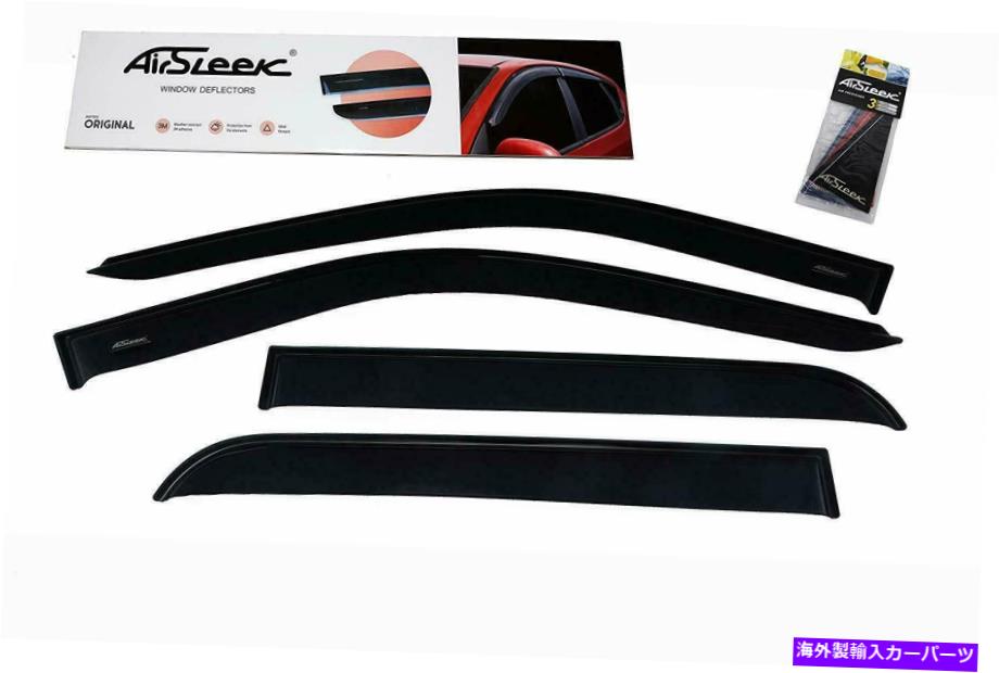 バグシールド Windows Deflectors Rain Guards Side for Crew Cab Chevrolet Chevy Silverado GMC Wind..