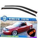 バグシールド フィット92-95ホンダシビッククーペウィンドウバイザーベントレインガードシェードw/オレンジシー Fits 92-95 Honda Civic Coupe Window Visors Vent Rain Guard Shade w/ Orange SI(2)