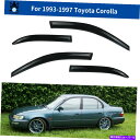 バグシールド 1993年から1997年のトヨタカローラ向けのウィンドウバイザーデフレクターレインガードセット Window Visor Deflector Rain Guard 4-Piece Set for 1993-1997 Toyota Corolla(2)