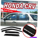 バグシールド 02-06ホンダCRV SUV SUV窓レインバイザーシェードベントデフレクターW/レーシングスポーツ For 02-06 Honda CRV SUV Window Rain Visors Shade Vent Deflector w/ Racing Sport(2)