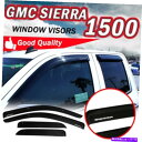 バグシールド 14-15 GMC Sierra 1500拡張キャブアクリルスモークウィンドウバイザーウィンドガード For 14-15 GMC Sierra 1...