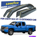 バグシールド 2007-2013トラックのグッドイヤーウィンドウレインガードシボレーシルバラードエクステンデッドキャブ Goodyear Window Rain...
