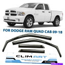 バグシールド サイドウィンドウディフレクター2009-2018 Dodge Ram Quad Cabのレインガード Side Window Deflectors...