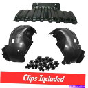 フェンダーライナー 99-06シルバードシエラのクリップ付き新しいフロントフェンダーライナー&アンダーカバーセット New Front Fender Liner...