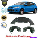 フェンダーライナー フロントアンダーカバースプラッシュシールド +フェンダーライナーペア2012-2014フォードフォーカス Front Undercover Splash Shield + Fender Liner Pair Set For 2012-2014 Ford Focus