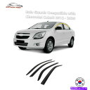 バグシールド シボレーコバルト2012-2020(4PCS)煙の染色テープオンスタイルのレインガード Rain Guards for Chevrolet Cobalt 2012-2020 (4PCs) Smoke Tinted Tape-On Style(2)