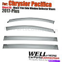 バグシールド Wellvisors 2017-2021 Chrysler Pacifica 20-21 Voyager Deflectorsウィンドウバイザー WELLVISORS 2017-2021 Chrysler Pacifica 20-21 Voyager Deflectors Window Visors