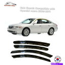 バグシールド ヒュンダイ・アゼラ2006-2011(4PCS)煙の染色テープオンスタイルのレインガード Rain Guards for Hyundai Azera 2006-2011 (4PCs) Smoke Tinted Tape-On Style(2)