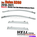 バグシールド Wellvisors Side Windof Deflectors Volvo XC60 2018-2022 Chrome Trim WellVisors Side Window Deflectors Volvo XC60 2018-2022 With Chrome Trim(2)