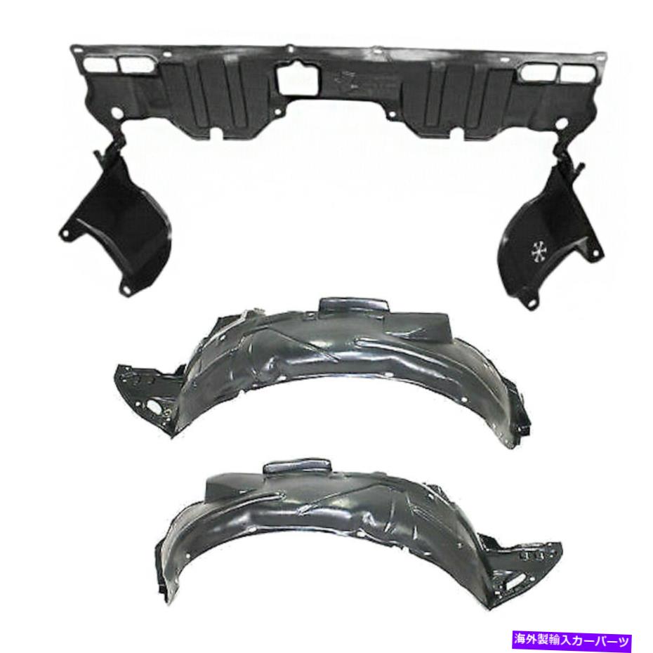 エンジンカバー 06-11ホンダシビックCPE用のカバーセットの下の新しいフロントフェンダーライナーと低いエンジン New Front Fender Liner & Lower Engine Under Cover Set For 06-11 Honda Civic Cpe