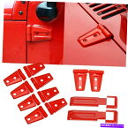 エンジンカバー レッドカードアエンジンフードテールゲートヒンジカバーラングラーJKアクセサリーのトリム Red Car Door Engine Hood Tailgate Hinge Cover Trim For Wrangler JK Accessories