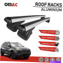 クロスバー ルーフラッククロスバーロック可能な荷物キャリアシルバージープチェロキー2014-2022 Roof Rack Cross Bars Lockable Luggage Carrier Silver for Jeep Cherokee 2014-2022