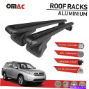 クロスバー トヨタハイランダーのためのルーフラッククロスバー荷物キャリアブラック2008-2013 Roof Rack Cross Bars Luggage Carrier Black For Toyota Highlander 2008-2013(2)