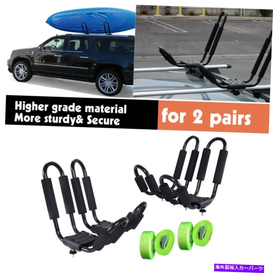 クロスバー 2ペアカヌーボートカヤックルーフラックカーSUVトラックトップマウントキャリアJクロスバー 2 pairs Canoe Boat Kayak Roof Rack Car SUV Truck Top Mount Carrier J Cross Bar