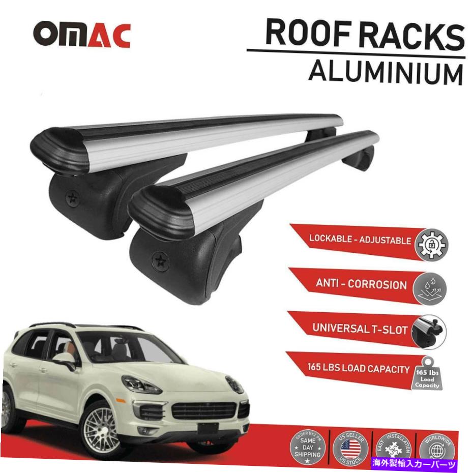 クロスバー ルーフラッククロスバー荷物キャリアトップレールAluポルシェカイエン2011-2017 Roof Rack Cross Bars Luggage Carrier Top Rails Alu for Porsche Cayenne 2011-2017