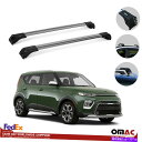 クロスバー ルーフラッククロスバー荷物キャリアシルバーセットキアソウルX-ライン2020-2021 Roof Rack Cross Bars Luggage Carrier Silver Set for Kia Soul X-Line 2020-2021