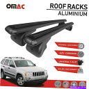 クロスバー ルーフラッククロスバー荷物キャリアブラックジープチェロキーWK 2005-2010 Roof Rack Cross Bars Luggage Carrier Black for Jeep Cherokee WK 2005-2010