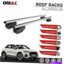 クロスバー シルバールーフレールラックアルミニウムクロスバーアウディQ3 2019-2022用荷物キャリア Silver Roof Rail Rack Aluminum Cross Bars Luggage Carrier For Audi Q3 2019-2022