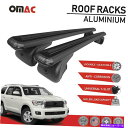 クロスバー トヨタセコイア2007-2018のルーフラッククロスバー荷物キャリアブラック Roof Rack Cross Bars Luggage Carrier Black For Toyota Sequoia 2007-2018