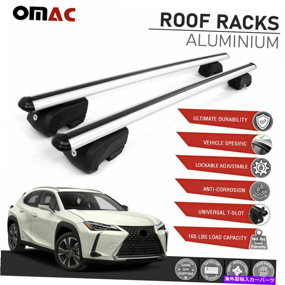 クロスバー Lexus UX200 UX250H 2019-2022用シルバールーフレールラッククロスバー荷物キャリア Silver Roof Rail Rack Cross Bar Luggage Carrier For Lexus UX200 UX250h 2019-2022