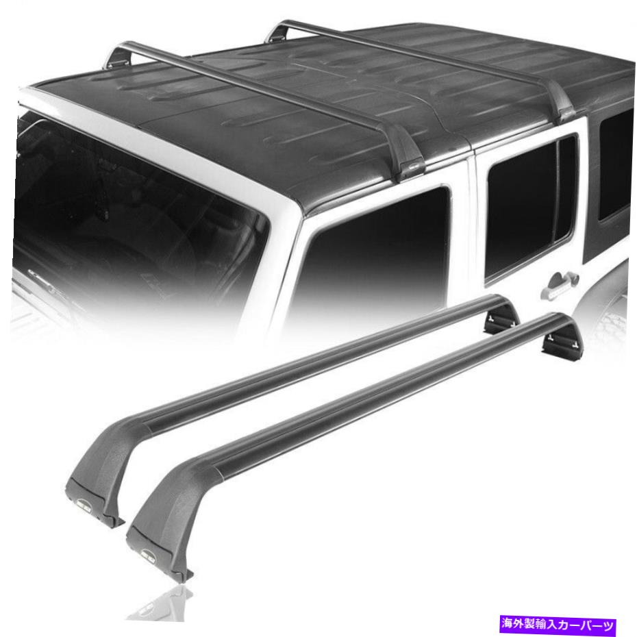 クロスバー ペアABSクロスバールーフラックサイドレール荷物フィットジープラングラーJK 2007-2018 Pair ABS Cross Bars Roof Rack Side Rail Luggage Fits Jeep Wrangler JK 2007-2018(2)